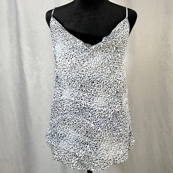 Lovestitch Blue Leopard Print Cowl Neck Cami Top NWT Adjustable Straps Y2K - Picture 1 of 11
